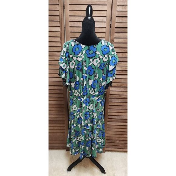 Cabi Women's Green Floral Celebrate Reversible 2-in-1, V-Neck Dress Plus Size 2X - Picture 8 of 9